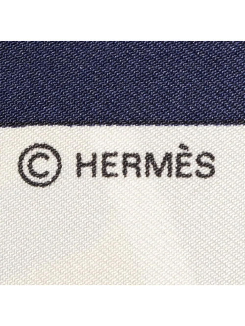 Hermes Scarf Navy Red 100% Gold Twill Silk